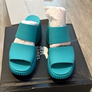 Sorel Turquoise Mules